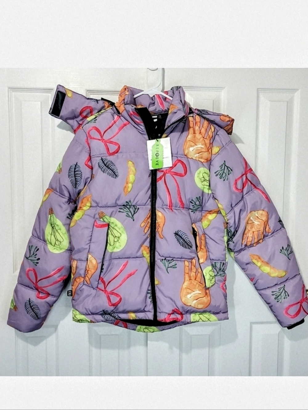 The‎ Very Warm Hooded Squid Purple Puffer Coat, NWT, Size XS, RUNS LARGE